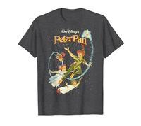 Disney Peter Pan Darling Flight Vintage Graphic Tee T-Shirt, Men, Dark Heather Grey, 5X-Large