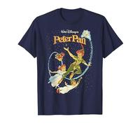 Disney Peter Pan Darling Flight Vintage Graphic Tee T-Shirt, Men, Navy Blue, Medium