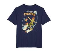 Disney Peter Pan Darling Flight Vintage Graphic Tee T-Shirt, Men's Big and Tall, Navy Blue, 5X Tall