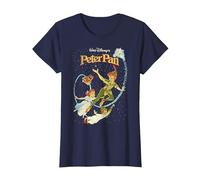 Disney Peter Pan Darling Flight Vintage Graphic Tee T-Shirt, Women, Navy Blue, Large