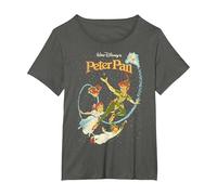 Disney Peter Pan Darling Flight Vintage Graphic Tee T-Shirt, Women's Plus, Asphalt Grey, 4X