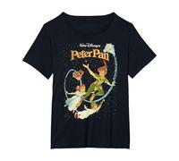 Disney Peter Pan Darling Flight Vintage Graphic Tee T-Shirt, Women's Plus, Black, 3X