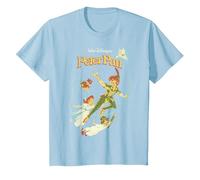 Disney Peter Pan Darling Flight Vintage Graphic Tee T-Shirt, Youth, Baby Blue, Medium