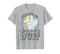 Disney Peter Pan Tinker Bell Faith Trust And Pixie Dust T-Shirt, Men, Heather Grey, Large