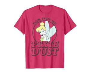 Disney Peter Pan Tinker Bell Faith Trust And Pixie Dust T-Shirt, Men, Red Heather, Medium