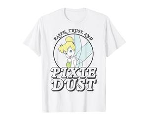 Disney Peter Pan Tinker Bell Faith Trust And Pixie Dust T-Shirt, Men, White, Medium