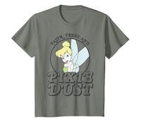 Disney Peter Pan Tinker Bell Faith Trust And Pixie Dust T-Shirt, Youth, Olive Heather, 2T
