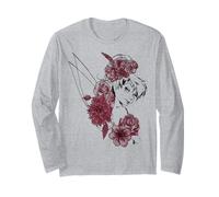 Disney Peter Pan Tinkerbell Flowers Floral Outline Long Sleeve T-Shirt