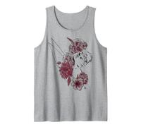 Disney Peter Pan Tinkerbell Flowers Floral Outline Tank Top, Men, Heather Grey, XX-Large