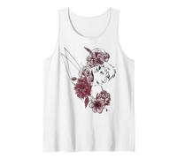 Disney Peter Pan Tinkerbell Flowers Floral Outline Tank Top, Men, White, XX-Large