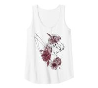 Disney Peter Pan Tinkerbell Flowers Floral Outline Tank Top, Women, White, XX-Large