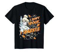 Disney Peter Pan Tinkerbell Halloween Sparkle Tee T-Shirt, Youth, Black, Medium