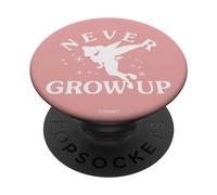 Disney Peter Pan Tinkerbell Never Grow Up Pink Background PopSockets Swappable PopGrip