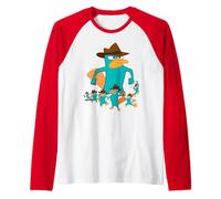 Disney Phineas and Ferb Perry the Platypus Agent P Poses Raglan Baseball Tee