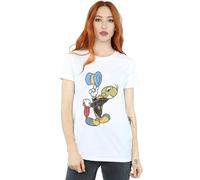 (XL, White) Disney Womens/Ladies Pinocchio Jiminy Cricket Cotton Boyfriend T-Shirt