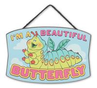 Disney Pixar A Bug's Life I'm a Beautiful Butterfly Hanging Wood Sign