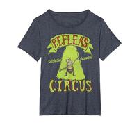 Disney Pixar A Bugs Life P. T. Flea Circus Logo T-Shirt, Women's Plus, Heather Blue, 3X