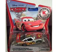 Disney Pixar CARS 2 Exclusive 1:55 Die Cast Car SILVER RACER Lightning McQueen With Metallic Finish