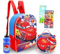 Disney Pixar Cars Backpack with Lunch Box for Kids - Bundle with Lightning McQueen 15" School Bag, Lunch Bag, More | Cars School Supplies for Boys