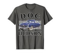 Disney Pixar Cars Doc Hudson Finish T-Shirt, Men, Asphalt Grey, Medium