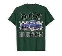 Disney Pixar Cars Doc Hudson Finish T-Shirt, Men, Dark Green, Medium