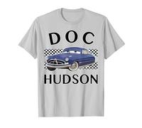Disney Pixar Cars Doc Hudson Finish T-Shirt, Men, Silver Grey, X-Large