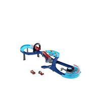 Disney Pixar Cars Disney and Pixar Cars GRC Jumping Raceway Playset with 2 Toy Vehicles, Includes Lightning McQueen