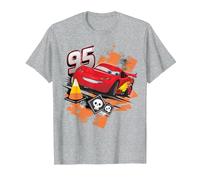 Disney Pixar Cars Lightning McQueen 95 Portrait T-Shirt, Men, Heather Grey, Small