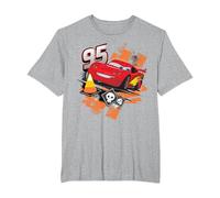 Disney Pixar Cars Lightning McQueen 95 Portrait T-Shirt, Men's Big and Tall, Heather Grey, 2X Tall