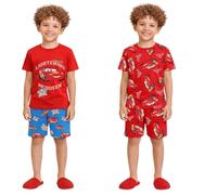 Disney Pixar Cars Lightning McQueen Boys Pyjamas 2 Pack - Short Racing Pyjama Set - McQueen 95 Print & All-Over Print - 100% Cotton - Ages 18 Months to 10 Years (5-6 Years)