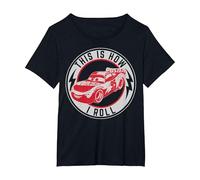 Disney Pixar Cars Lightning McQueen How I Roll T-Shirt, Women's Plus, Black, 6X