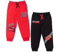 Disney Pixar Cars Lightning McQueen Toddler Boys Fleece 2 Pack Jogger Pants Red/Black 3T