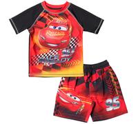 Disney Pixar Cars Lightning McQueen Toddler Boys Rash Guard and Swim Trunks Outfit Set Multicolor 4T