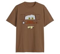 Disney Pixar Cars Lightning McQueen Tow Mater Big Face Adult T-Shirt, Brown, Medium
