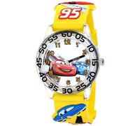 Disney Kids' W001506 Time Teacher Cars Watch with Yellow 3-D Band