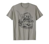 Disney Pixar Cars Mater Illustrated Line Art T-Shirt, Men, Slate Grey, 3X-Large