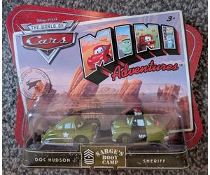 Disney Pixar Cars-Mini Adventures-Sarge's Boot Camp-Doc Hudson & Sheriff-New