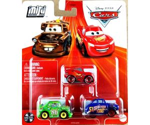 Disney Pixar Cars Mini Racers (Fabulous Hudson Hornet - Chick Hicks - Lightning McQueen) 3 Pack New