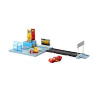 Disney and Pixar Cars On The Road Dinoco Rusteze Racing Center Playset with Lightning McQueen Toy Car, Launcher, Short Track and Spinning Pitty, Toy Gift for Kids, HGV69
