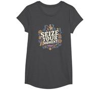 Disney Pixar Coco Seize Your Moment T-Shirt, Girls, Dark Heather Grey, Large