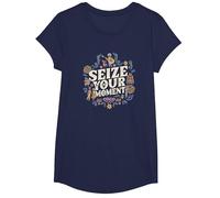Disney Pixar Coco Seize Your Moment T-Shirt, Girls, Navy Blue, Small