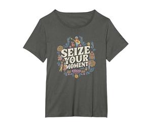 Disney Pixar Coco Seize Your Moment T-Shirt, Women's Plus, Asphalt Grey, 1X