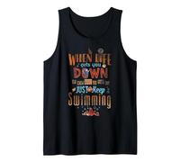 Disney Pixar Finding Dory Keep Swimming Life Quote Tank Top, Men, Black, Medium