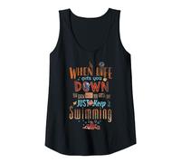 Disney Pixar Finding Dory Keep Swimming Life Quote Tank Top, Women, Black, Small