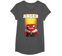 Disney Pixar Inside Out Anger Graphic T-Shirt T-Shirt, Girls, Asphalt Grey, Large
