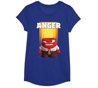 Disney Pixar Inside Out Anger Graphic T-Shirt T-Shirt, Girls, Royal Blue, Small