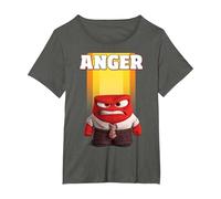 Disney Pixar Inside Out Anger Graphic T-Shirt T-Shirt, Women's Plus, Asphalt Grey, 2X
