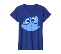 Disney Pixar Inside Out Sadness Large Face Portrait T-Shirt, Women, Royal Blue, Small