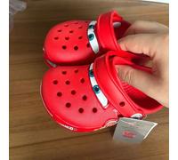 Disney Pixar Lightninged Mcqueens Cartoon Solid Waterproof Slippers Outdoor Sandals Casual Breathable Ankle-Wrap Eva Shoes Gifts red