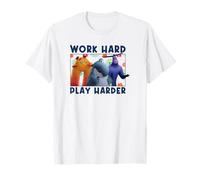 Disney Pixar Monsters At Work Play Harder Quote T-Shirt